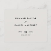 Einfache Hochzeit Das Datum speichern Ankündigungspostkarte (Vorderseite)