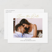 Einfache Hochzeit Das Datum speichern Ankündigungspostkarte (Vorne/Hinten)