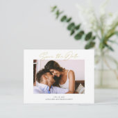 Einfache Hochzeit Das Datum speichern Ankündigungspostkarte (Stehend Vorderseite)