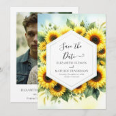 Einfache Hochzeit der Blumenblume Save The Date (Vorne/Hinten)