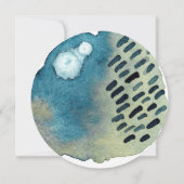 Einfache Hochzeit der Boho Navy mit Abstraktem Was Einladung (Rückseite)