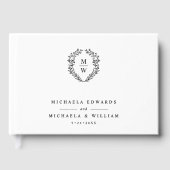 Einfache Hochzeit der Botanischen Kranzfresse Gästebuch (Vorderseite)