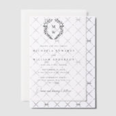 Einfache Hochzeit der Botanischen Kranzfresse Pergament Einladungen (Versetzt (Einladung))