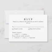 Einfache Hochzeit der Botanischen Kranzfresse RSVP Karte (Vorderseite)