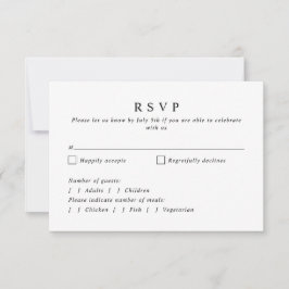 Einfache Hochzeit der Botanischen Kranzfresse RSVP Karte