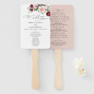 Einfache Hochzeit der Burgunder Blush Fächer