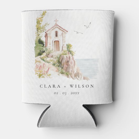 Einfache Hochzeit der katholischen Wasserfarbenkir Dosenkühler (Vorderseite)