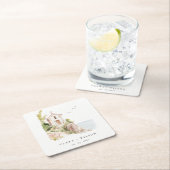 Einfache Hochzeit der katholischen Wasserfarbenkir Rechteckiger Pappuntersetzer (Vor Ort)