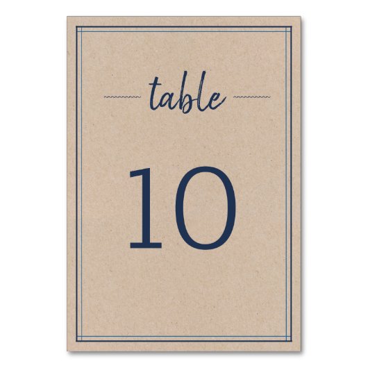 Einfache Hochzeit der Marine Tischnummer (Vorderseite)