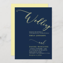 Einfache Hochzeit der modernen Yellow Gray Navy