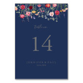 Einfache Hochzeit der Multicolor-Wildblume Tischnummer (Vorderseite)