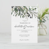 Einfache Hochzeit der Olive Branch Einladung (Stehend Vorderseite)