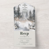 Einfache Hochzeit der Pine Tree All In One Einladung (Innen Boden)