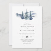 Einfache Hochzeit der Pine Tree Einladung (Vorderseite)