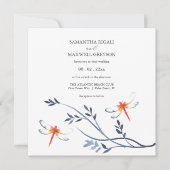 Einfache Hochzeit der Roten Drachenfliege in Wasse Einladung (Vorderseite)