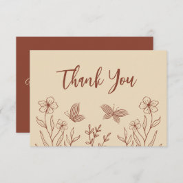 Einfache Hochzeit der Terrakotta Dankeskarte