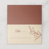 Einfache Hochzeit der Terrakotta Platzkarte (Außenseite Aufgefaltet)