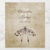 Einfache Hochzeit der Vintagen Libelle Weinetikett (Einzelnes Label)