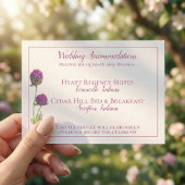 Einfache Hochzeit der Wasserfarbe Amaranth Thistle Begleitkarte