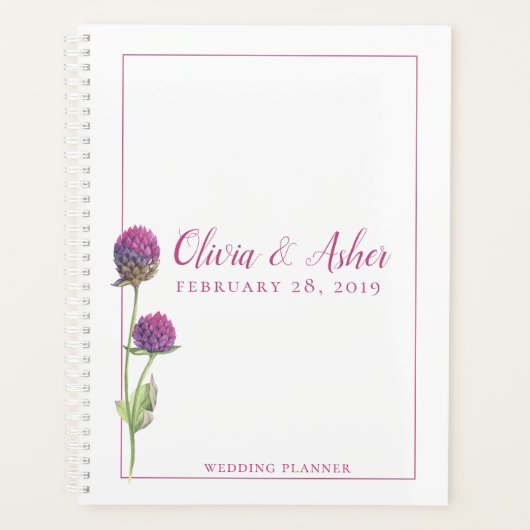 Einfache Hochzeit der Wasserfarbe Amaranth Thistle Planer (Vorderseite)