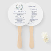 Einfache Hochzeit der Wasserfarben-Monogram-Blumen Fächer (Vorne und Hinten)