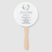 Einfache Hochzeit der Wasserfarben-Monogram-Blumen Fächer (Vorderseite)