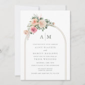 Einfache Hochzeit des Arch Floral Garden Einladung (Vorderseite)