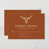 Einfache Hochzeit des Bohemischen Westerns RSVP Karte (Vorne/Hinten)