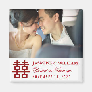 Einfache Hochzeit des chinesischen Red Double Happ Magnet