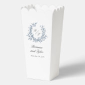 Einfache Hochzeit des dunkelblauen Monogram-Wappen Geschenkschachtel (Rückseite)