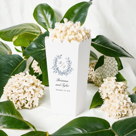 Einfache Hochzeit des dunkelblauen Monogram-Wappen Geschenkschachtel