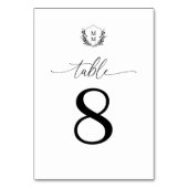 Einfache Hochzeit des eleganten Wappen Tischnummer (Vorderseite)