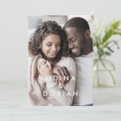 Einfache Hochzeit des Fotos Einladung (Stehend Vorderseite)