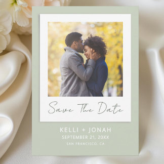 Einfache Hochzeit des Grünen Fotos Save The Date