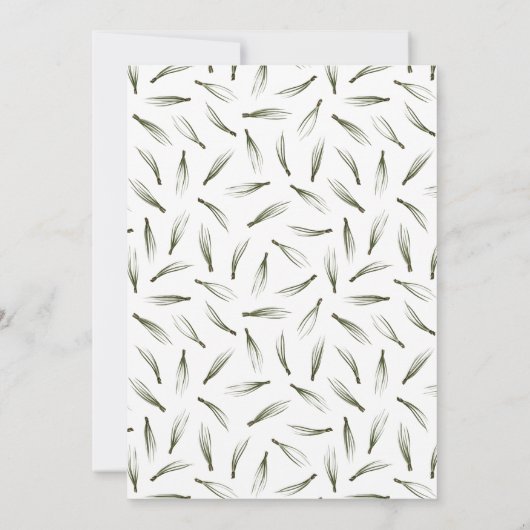 Einfache Hochzeit des grünen Pinienwaldes Einladung (Rückseite)