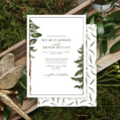 Einfache Hochzeit des grünen Pinienwaldes Einladung