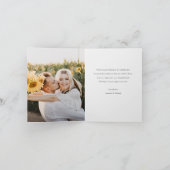 Einfache Hochzeit des Handschrift-Fotos Dankeskarte (Innenseite)