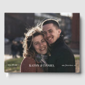 Einfache Hochzeit des Minimalistischen Fotos Gästebuch (Vorderseite)