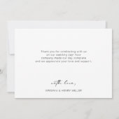 Einfache Hochzeit des modernen Fotos Dankeskarte (Rückseite)
