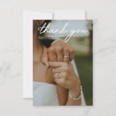 Einfache Hochzeit des modernen Fotos Dankeskarte (Vorderseite)