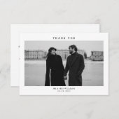Einfache Hochzeit des modernen Fotos Dankeskarte (Vorne/Hinten)