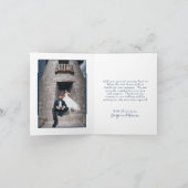 Einfache Hochzeit des modernen Fotos Dankeskarte (Innenseite)