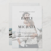 Einfache Hochzeit des modernen Fotos Einladung (Vorne/Hinten)