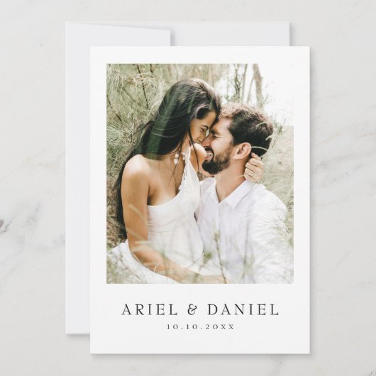 Einfache Hochzeit des modernen Fotos Einladung (Vorderseite)