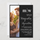 Einfache Hochzeit des modernen Fotos Einladung (Vorderseite)