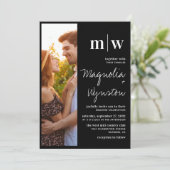 Einfache Hochzeit des modernen Fotos Einladung (Stehend Vorderseite)