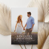 Einfache Hochzeit des modernen Fotos Einladung