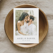 Einfache Hochzeit des modernen Fotos Einladung