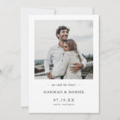 Einfache Hochzeit des modernen Fotos Personalisier Ankündigung (Vorderseite)