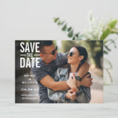 Einfache Hochzeit des modernen Fotos Save The Date (Stehend Vorderseite)